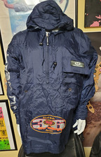    VTG OG 90s Wu-Wear Windbreaker Jacket Size XXL Blue Hooded Wu-Tang Rare Gza