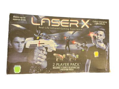 Laser X Real Life Lasertag 2 Spieler Set Blaster & Westen funktionstüchtig