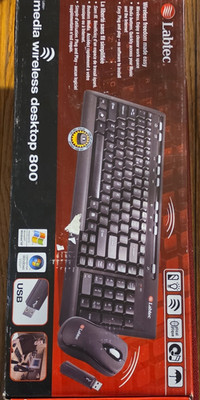 Labtec Media Wireless Desktop 800 Wireless Keyboard & Mouse USB Black QWERTY
