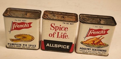 3 Old Spice Tins French's Poultry Pumpkin Pie & Spice Of Life