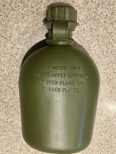Issue USGI 1QT Plastic Canteen, OD Green USA Made Military Water Bottle