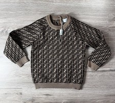 Fendi Kids Sweater Monogram Logo Knit Size 90 2 Years NWT