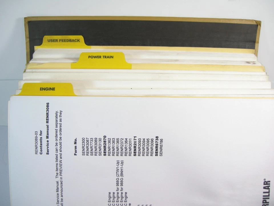 Caterpillar CAT 988G Wheel Loader Service Shop Repair Manual  BNH1 2TW`1 - Image 2 of 4