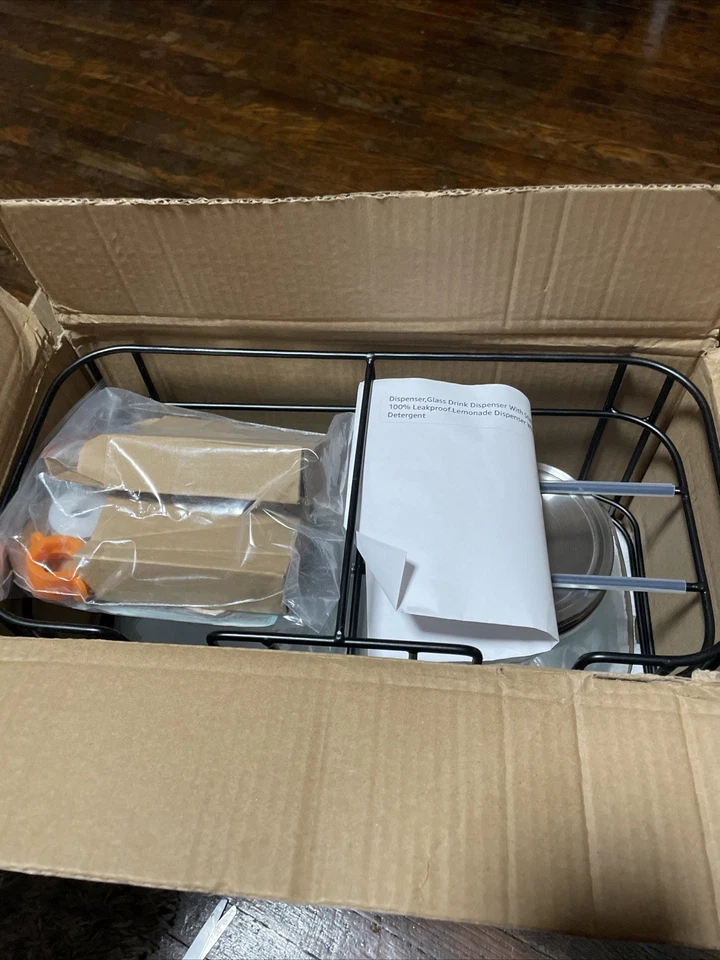 DD&HAPP 1.2 Gallon Glass Drink Dispensers With Stand & Stainless Steel Spigot - Image 4 of 4