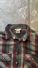Vintage Carhartt Rugged Outdoor Wear Flannel Green And Red Made In USA Size M