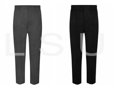 L S U Boys Slim Fit Pull-Up Full Elasticated School Uniform Trousers (2-16 Years)