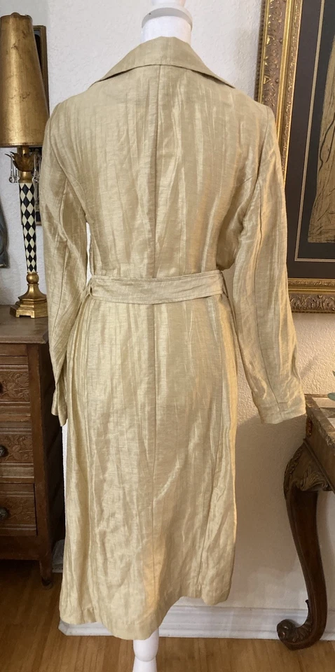 Gabardina CHICO’S dorada ligera mezcla de lino arrugado talla 0 (4/6) Foto 4 de 4