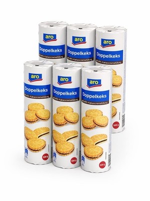 aro Doppelkekse mit Kakaocreme 3 kg   6x 500 g Sandwich Kekse Vorteilspack