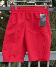 Nike Swoosh Solid Lap Volley Swim Trunks NESSA836-614 Boys Medium Red
