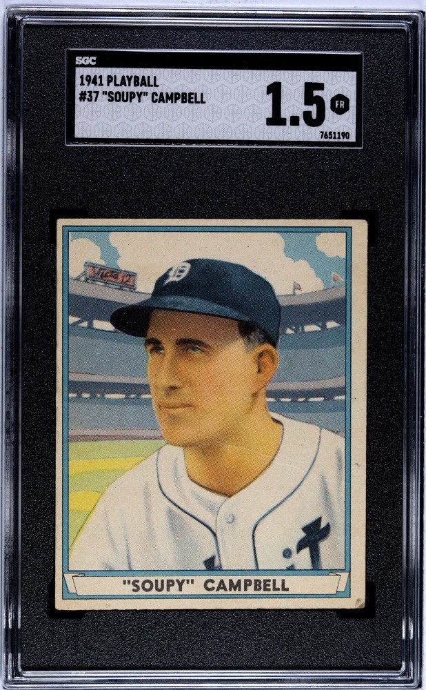 1941 Play Ball Soupy Campbell SGC 1.5 #37 Detroit Tigers 