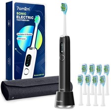 Sonic Electric Toothbrush Adult Teen, 5 Modes, LED Screen, Black