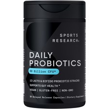 Daily Probiotics w/ Prebiotics 60 Billion CFU Vegan Gut  Digestive Health 30ct
