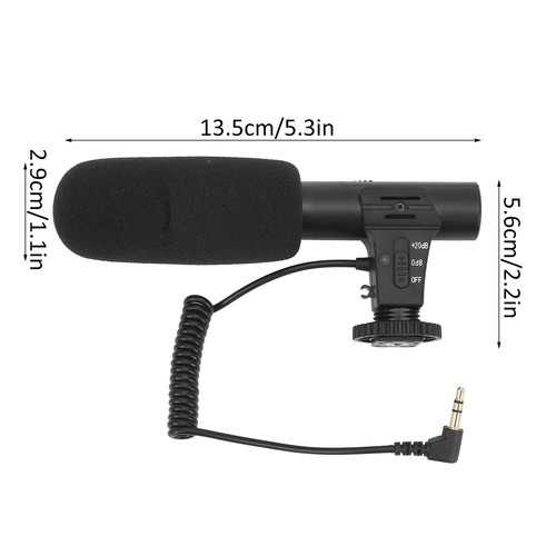 3 5mm Stereofoniczny kondensator Nagrywanie mikrofonu hipernerczy Pasuje do Osmo KUI - Zdjęcie 8 z 20