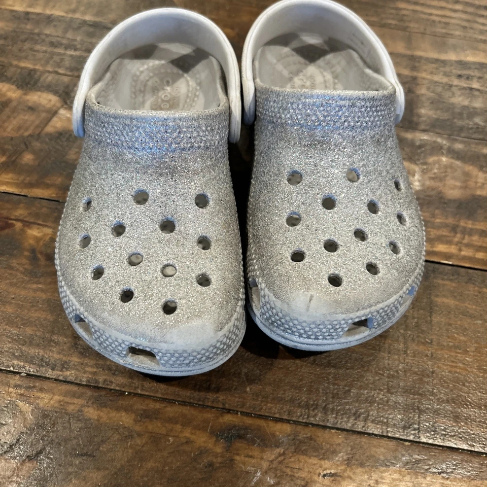 Zuecos Crocs NIÑAS PEQUEÑAS plateados Bling talla C10 Foto 4 de 4