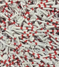 100 3.25  Plastic Red Stripe Evolution Golf Tee 4 Prong Free 1.5  Tees Included