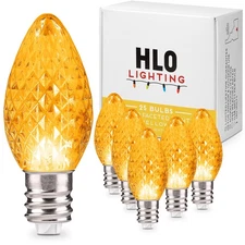 Holiday Lighting Outlet Faceted C7 Christmas Lights | Yellow LED Light Bulbs ...
