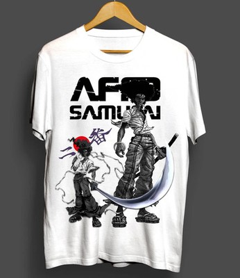 Afro Samurai Unisex T-Shirt Samurai Japanese Ninja Anime Manga T-Shirt White
