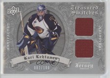 2008 Upper Deck Artifacts Treasured Swatches Dual Silver /100 Kari Lehtonen y9k