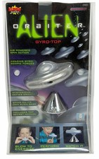 Vintage Alien Orbiter Gyro-Top SILVER Uncle Milton Industries Super Science 0901