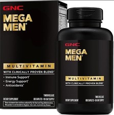 GNC Mega Men Multivitamin 180 Caplets   Energy, Immunity  Wellness for Men