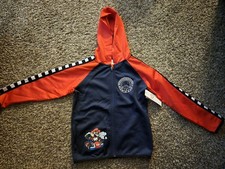 Mario Kart Boys Zip Up Hoodie Size 6/7 Navy Red Active Jacket Nintendo NWT
