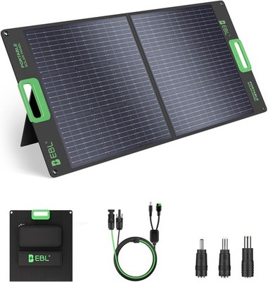 EBL  100W Solar Panel Kit Foldable Off-Grid for Power Station RV Outdoor Camping