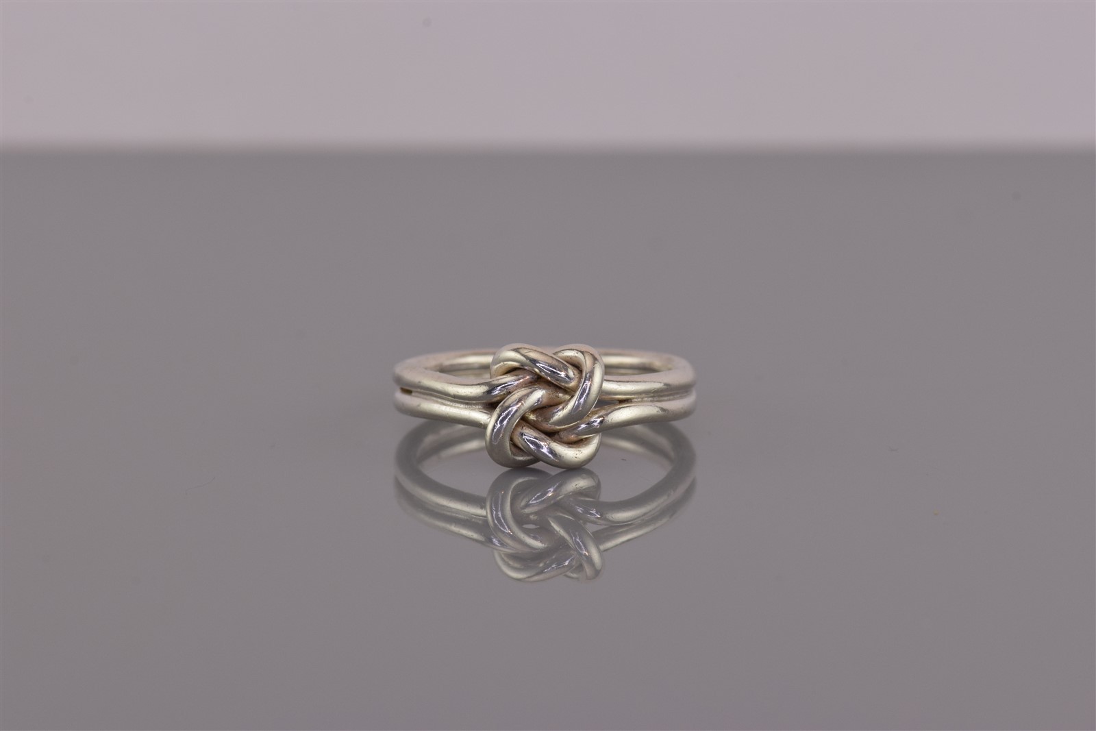 Sterling Silver Knotted Double Solid Band Ring 92… - image 7