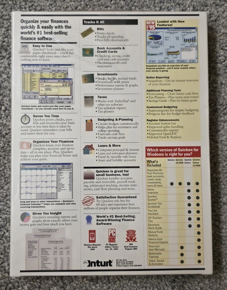 Quicken for Windows 95 Version 4 Vintage New Sealed 3.5 High Density Disks New - Image 2 of 4