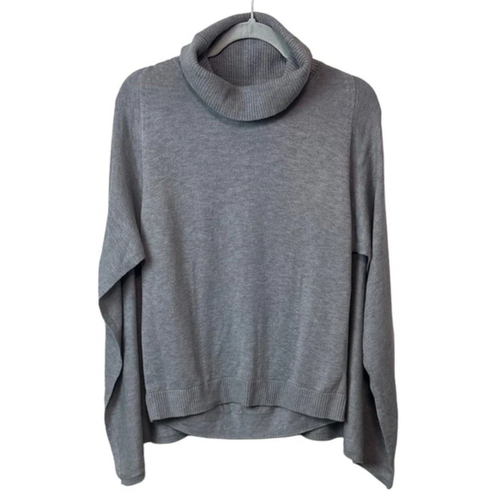 Banana Republic Turtleneck Poncho Cozy Knit Layer Gray Womens Medium