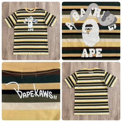 BAPE × KAWS Bendy College Logo T-Shirt a bathing ape NIGO Size L