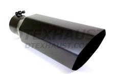 Black Powder Coat Octagon Bolt-on Diesel Tip 4 Inlet 6 Outlet 15 Long Black Powder Coat Octagon Bolt-on Diesel Tip 4 Inlet 6 Outlet 15 Long