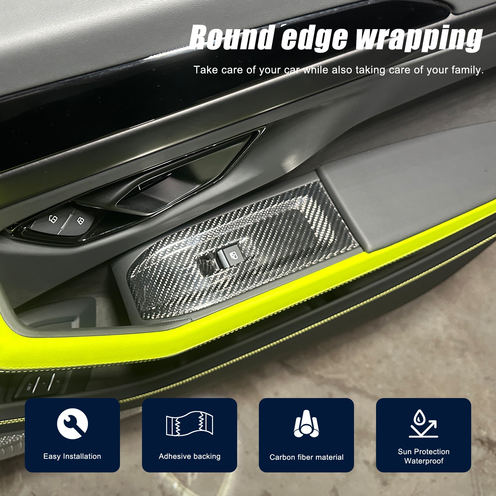 Real Carbon Fiber Interior Window Switch Panel Trim For Lamborghini URUS 2018-23