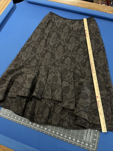 Gonna J Jill taglia L marrone floreale/paisley misto lana con volant boho contadina - Foto 6 di 9