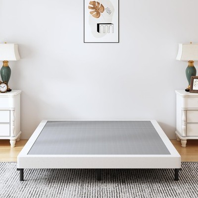 4 Inch King Size Box Spring Heavy Duty Metal Mattress Foundation with Easy Cl...