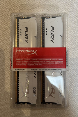 Kingston HyperX Fury WHITE 16GB (2x8GB) DDR4-2400 CL15 RAM HX424C15FW2K2/16