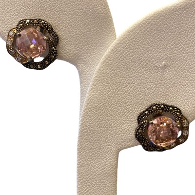Vintage LAVISH BY TJM 925 rosa CZ & Markasiten Ohrstecker