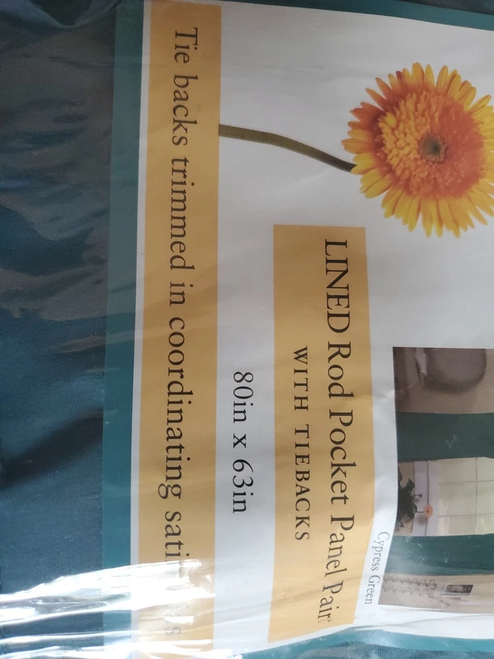 Spring Maid Lined Rod Pocket Panel Pair Drapery 80"x63" NEW - Image 3 of 3