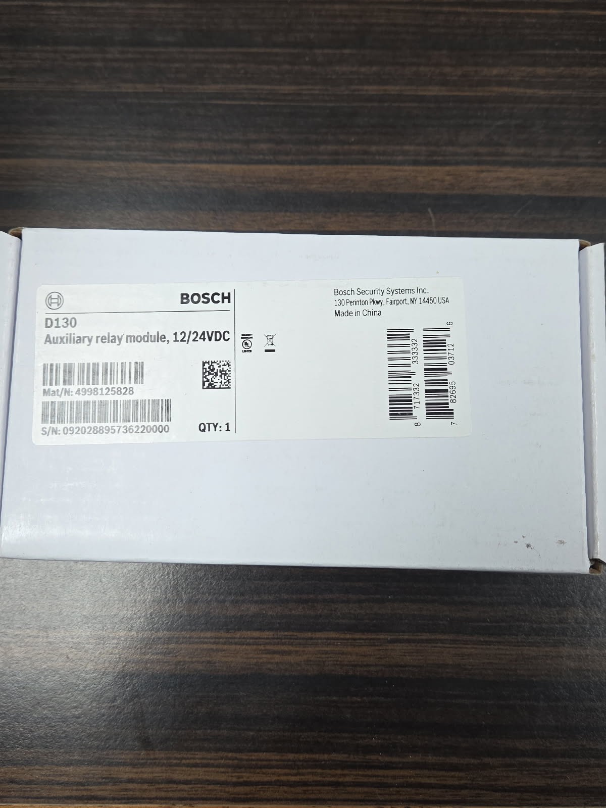 Bosch D130 Relay Module 5 Amp, Model D130, MPN D130, Type Relay Module