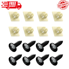 Black Oxide Stainless Steel License Plate Screws with Nylon Inserts for Securing