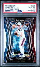 2024 PANINI SELECT TRI-COLOR PRIZM #379 DRAKE MAYE 55/149 PSA 10