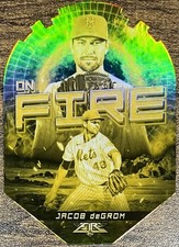 Jacob deGrom 2022 Topps Fire Gold Minted On Fire #EF-19 New York Mets