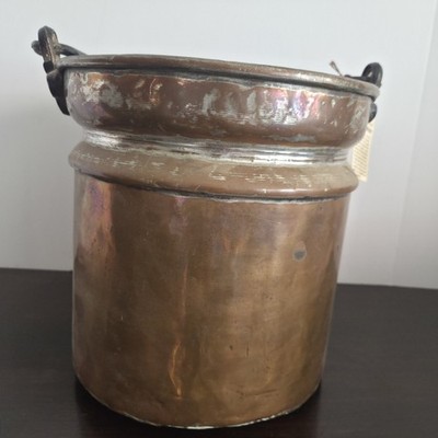 Old World IMAX Copper Collection Solid Copper Pot With Handle 9.5x9.5 Vintage