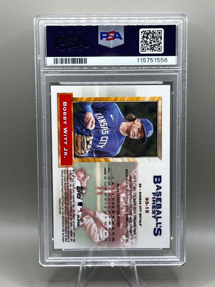 2024 Finest Bobby Witt Jr. - Purple Refractor #007/125 PSA 10 Jersey Number - Image 2 of 3
