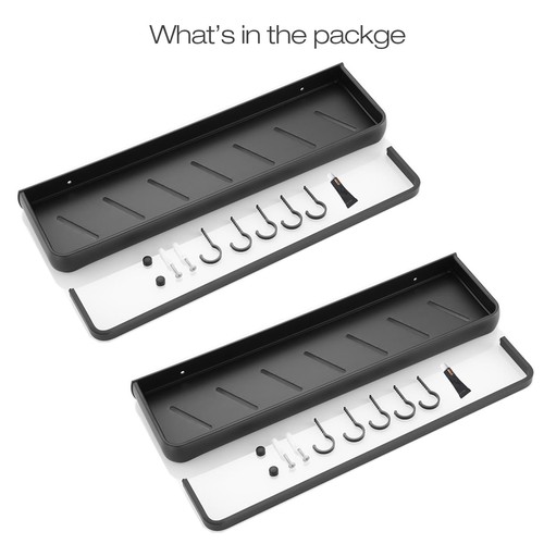 Lancher 2-Pack Bathroom Shelf (No Drilling) Shower Rack with Towel Bar 16" Sh... - Picture 5 of 6