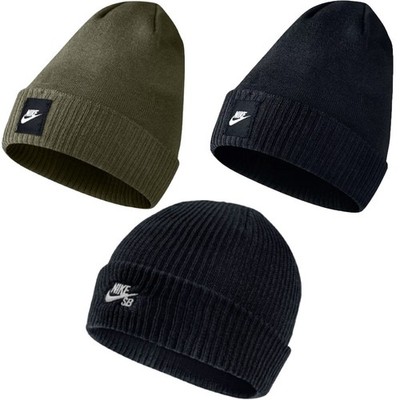 Nike Unisex Beanie Futura, SB Logo Wolly Mützen flexibel warm Winter Strickmützen