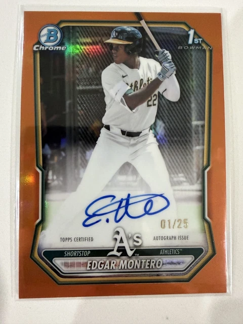 2026 Bowman Baseball Edgar Montero 1st Orange Auto 1/25 #CPA-EM Firsr on Print