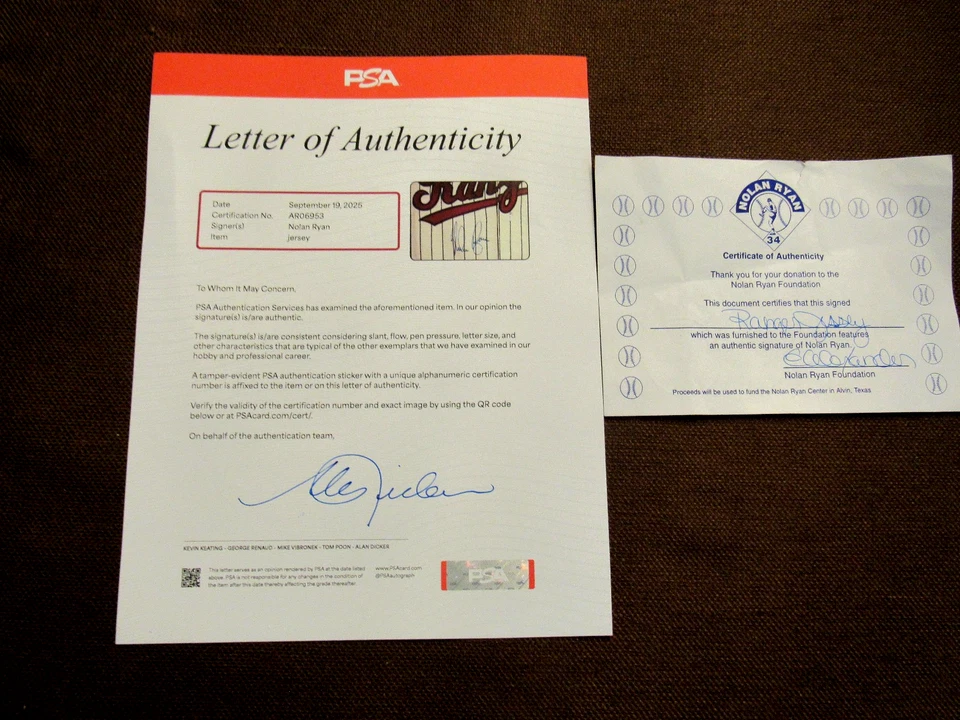 NOLAN RYAN TEXAS RANGERS HOF SIGNED AUTO RARE MITCHELL & NESS JERSEY PSA/DNA - Image 3 of 4