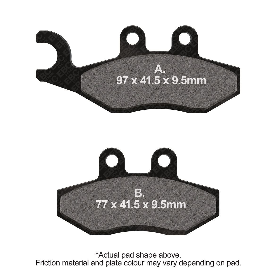 EBC Scooter Series Carbon Pads E391 Front Left for Vespa GTS 300 ie 2008 - 2015