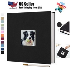 Large Photo Album Self Adhesive for 4x6 8x10 Pictures Linen Scrapbook Album D...