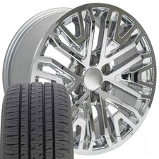 Oe Wheels Llc 20x9 Chrome Rims Bridgestone Tires Set 6x139.7 24et